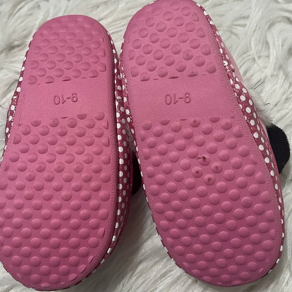 Minnie Mouse Slippers Comfy House Shoes Toddler Girl 9-10 Cozy Pink New